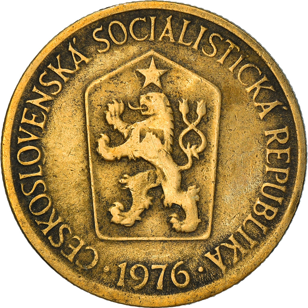 Moneta, Cecoslovacchia, Koruna, 1976, MB+, Alluminio-bronzo, KM:50