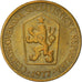 Moeda, Checoslováquia, Koruna, 1977, VF(30-35), Alumínio-Bronze, KM:50