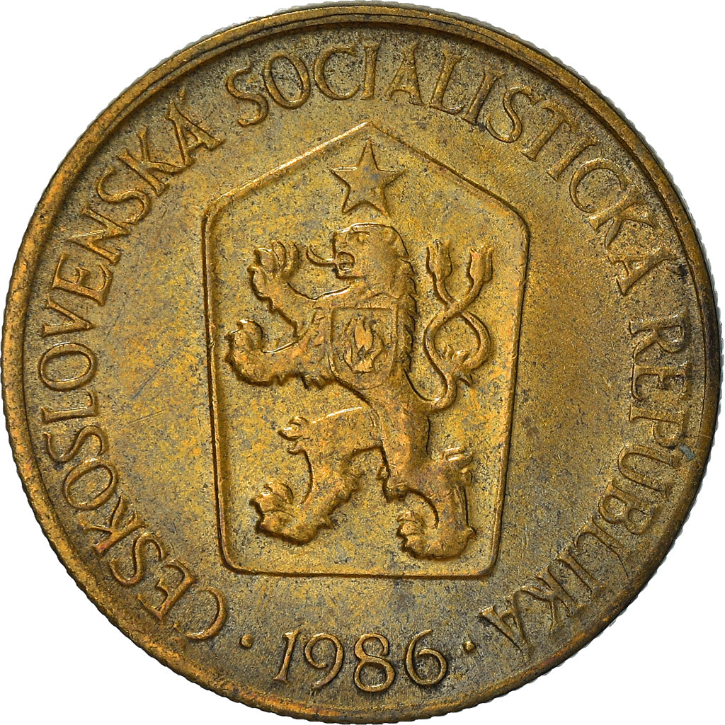 Monnaie, Tchécoslovaquie, Koruna, 1986, TTB+, Aluminum-Bronze, KM:50
