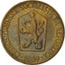 Moneda, Checoslovaquia, Koruna, 1989, MBC, Aluminio - bronce, KM:50