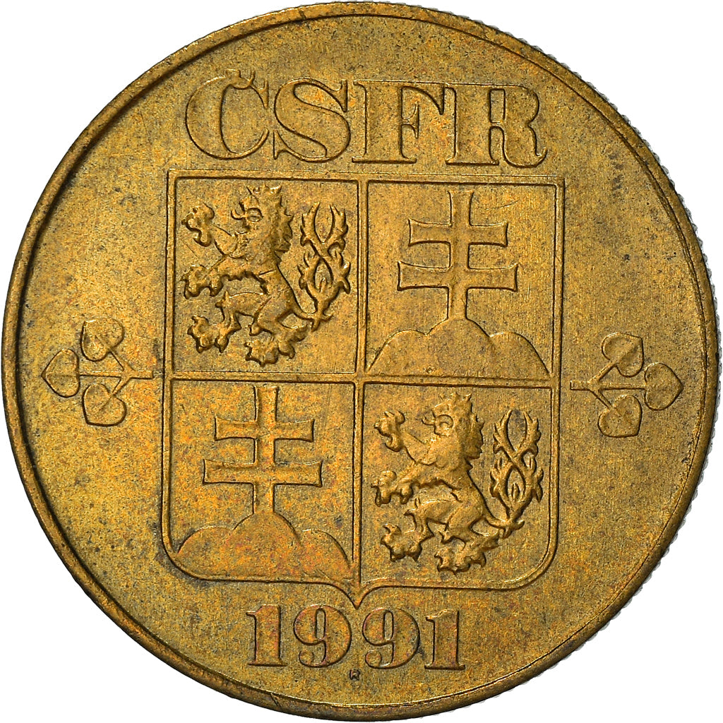 Münze, Tschechoslowakei, Koruna, 1991, SS+, Copper-Aluminum, KM:151