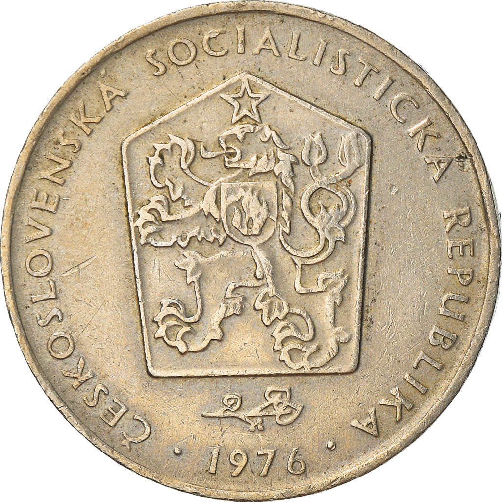 Coin, Czechoslovakia, 2 Koruny, 1976, EF(40-45), Copper-nickel, KM:75
