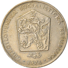 Coin, Czechoslovakia, 2 Koruny, 1976, EF(40-45), Copper-nickel, KM:75
