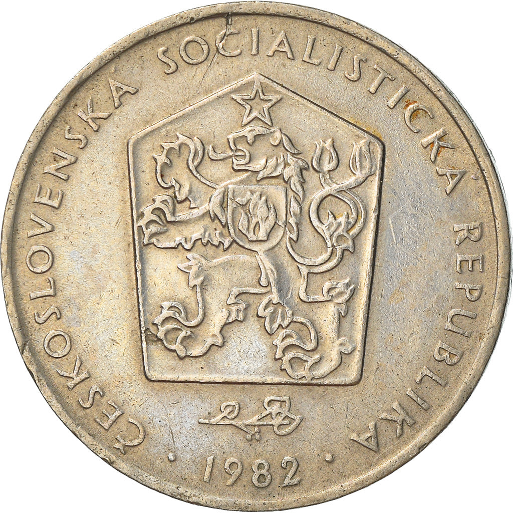 Moneta, Cecoslovacchia, 2 Koruny, 1982, MB+, Rame-nichel, KM:75