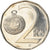 Moneda, República Checa, 2 Koruny, 1993, BC+, Níquel chapado en acero, KM:9