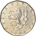 Moneda, República Checa, 2 Koruny, 1996, BC+, Níquel chapado en acero, KM:9