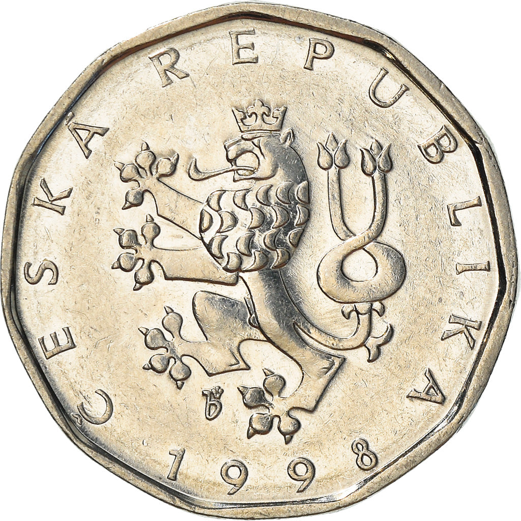 Monnaie, République Tchèque, 2 Koruny, 1998, TB+, Nickel plated steel, KM:9