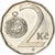 Moneta, Czechy, 2 Koruny, 2002, VF(30-35), Nickel platerowany stalą, KM:9