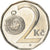 Moneda, República Checa, 2 Koruny, 2003, BC+, Níquel chapado en acero, KM:9