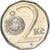 Moneda, República Checa, 2 Koruny, 2008, BC+, Níquel chapado en acero, KM:9
