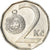 Moneda, República Checa, 2 Koruny, 2009, BC+, Níquel chapado en acero, KM:9