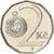 Moneda, República Checa, 2 Koruny, 2010, BC+, Níquel chapado en acero, KM:9