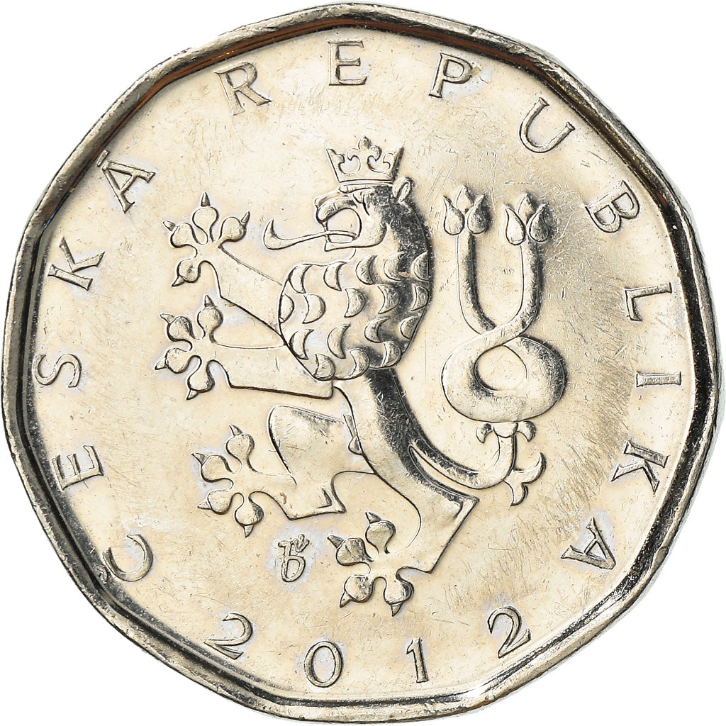 Moneta, Repubblica Ceca, 2 Koruny, 2012, BB, Acciaio placcato nichel, KM:9