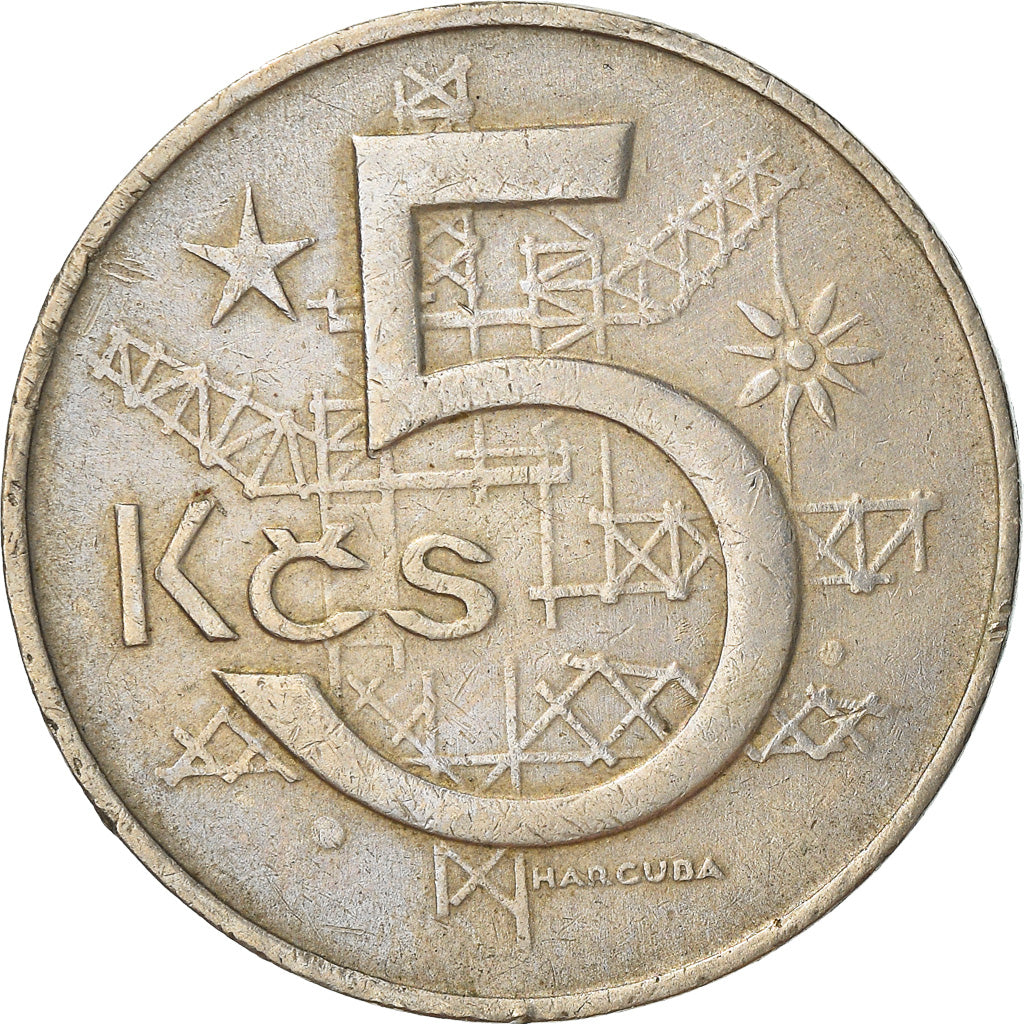 Moneta, Cecoslovacchia, 5 Korun, 1966, BB+, Rame-nichel, KM:60