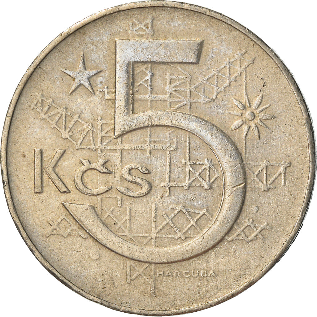 Moneta, Cecoslovacchia, 5 Korun, 1984, MB+, Rame-nichel, KM:60