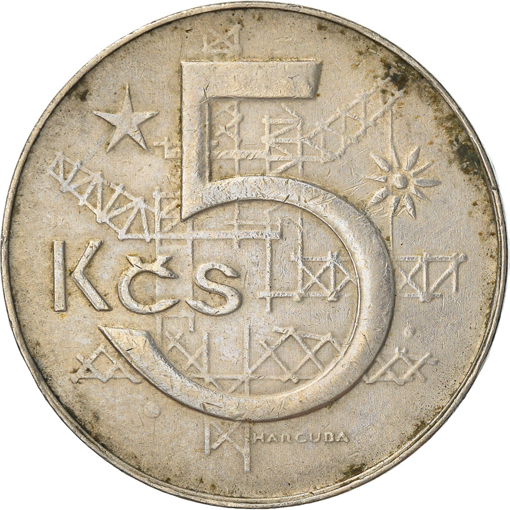 Moneta, Cecoslovacchia, 5 Korun, 1989, MB+, Rame-nichel, KM:60
