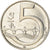 Moneda, República Checa, 5 Korun, 2006, BC+, Níquel chapado en acero, KM:8