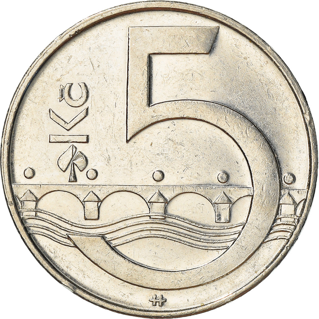 Münze, Tschechische Republik, 5 Korun, 2007, SS, Nickel plated steel, KM:8
