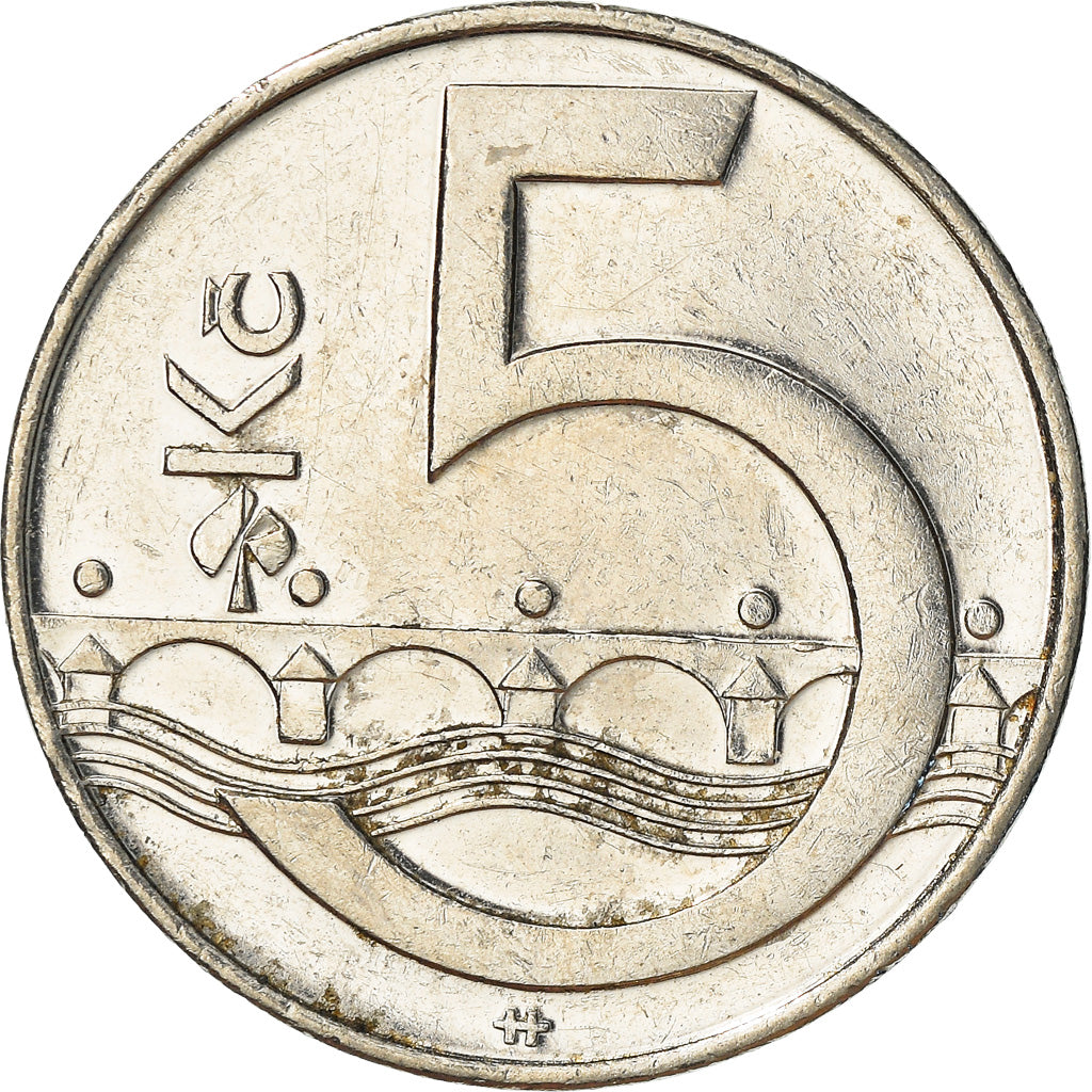 Moneda, República Checa, 5 Korun, 2016, MBC, Níquel chapado en acero