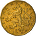 Münze, Tschechische Republik, 20 Korun, 2000, SS+, Brass plated steel, KM:5