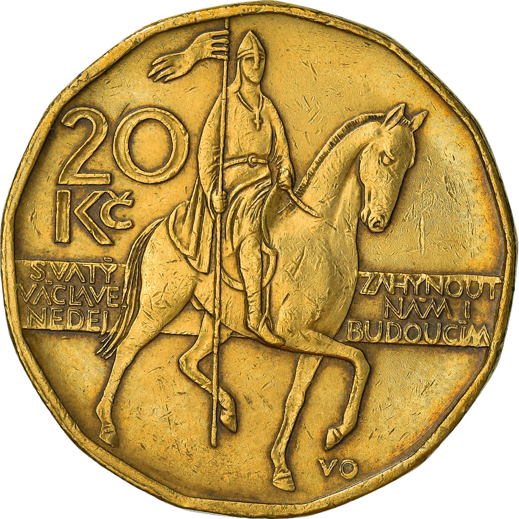 Monnaie, République Tchèque, 20 Korun, 2004, TB+, Brass plated steel, KM:5