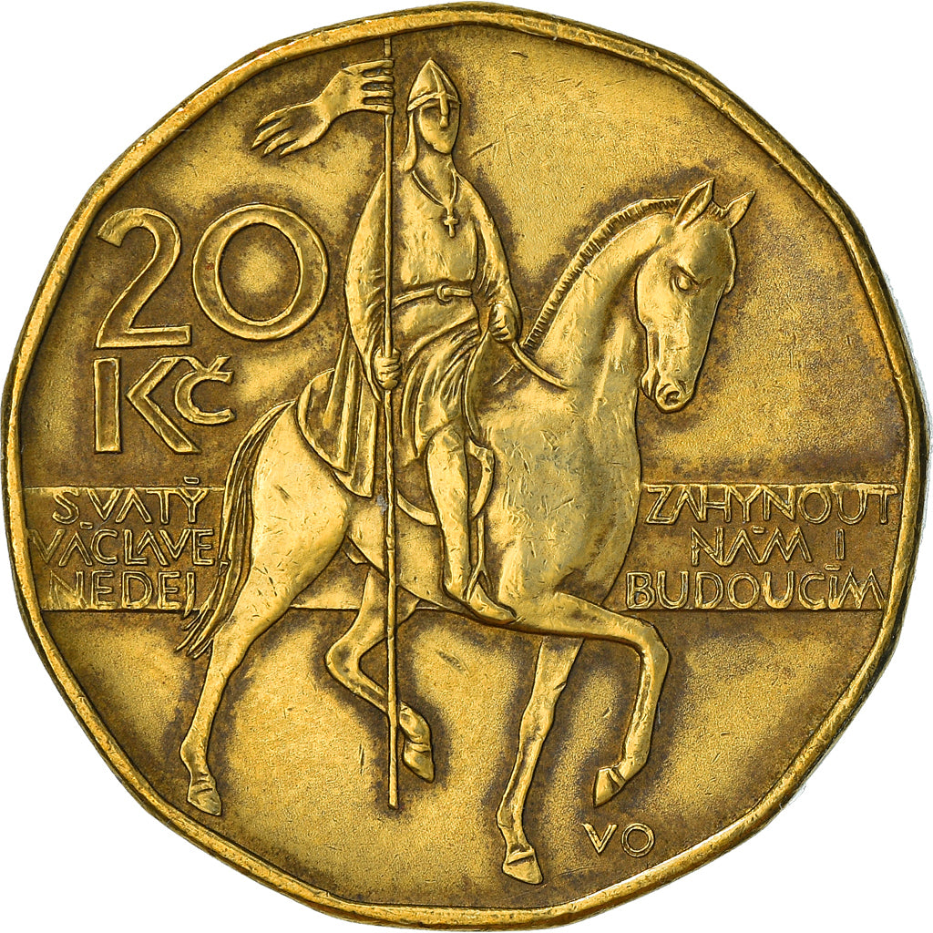 Monnaie, République Tchèque, 20 Korun, 2014, TB+, Brass plated steel, KM:5