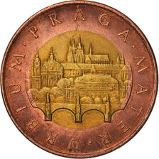 Moeda, República Checa, 50 Korun, 1993, AU(50-53), Bimetálico, KM:1