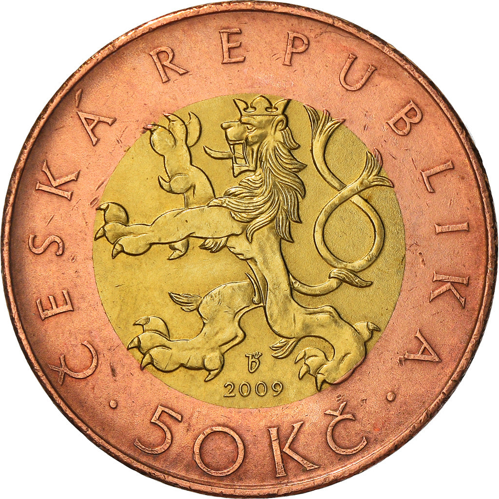 Moneta, Repubblica Ceca, 50 Korun, 2009, BB, Bi-metallico, KM:1