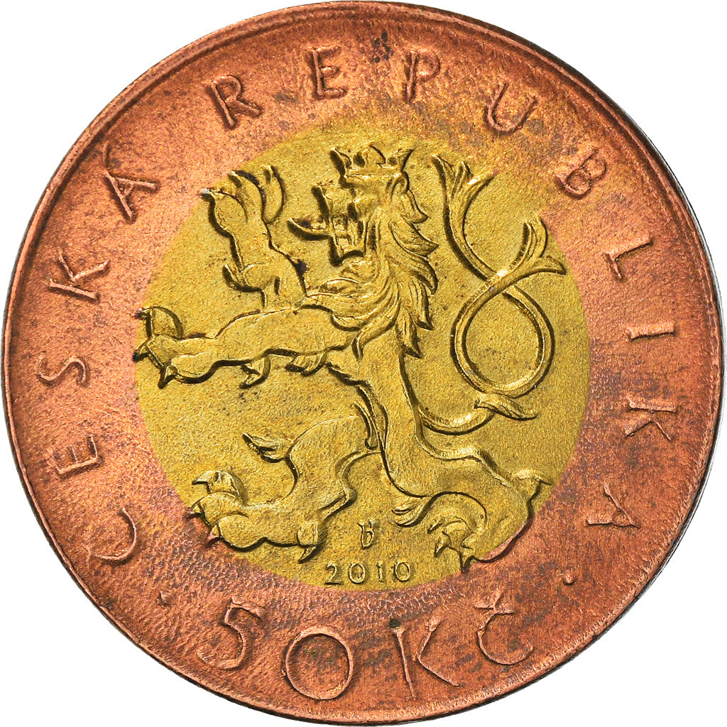 Moneta, Repubblica Ceca, 50 Korun, 2010, BB, Bi-metallico, KM:1