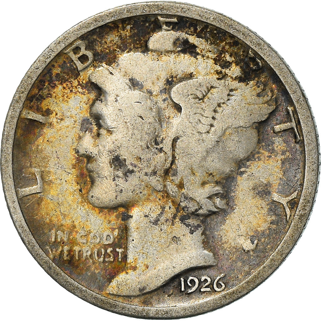Moeda, Estados Unidos da América, Mercury Dime, Dime, 1926, U.S. Mint