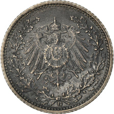 Moneta, GERMANIA - IMPERO, 1/2 Mark, 1918, Karlsruhe, BB, Argento, KM:17