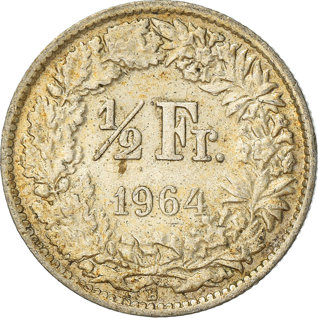 Moneta, Svizzera, 1/2 Franc, 1964, Bern, SPL-, Argento, KM:23