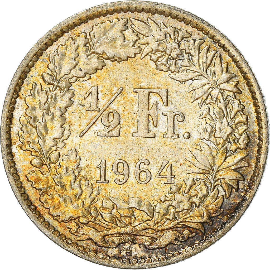 Moneta, Svizzera, 1/2 Franc, 1964, Bern, SPL, Argento, KM:23