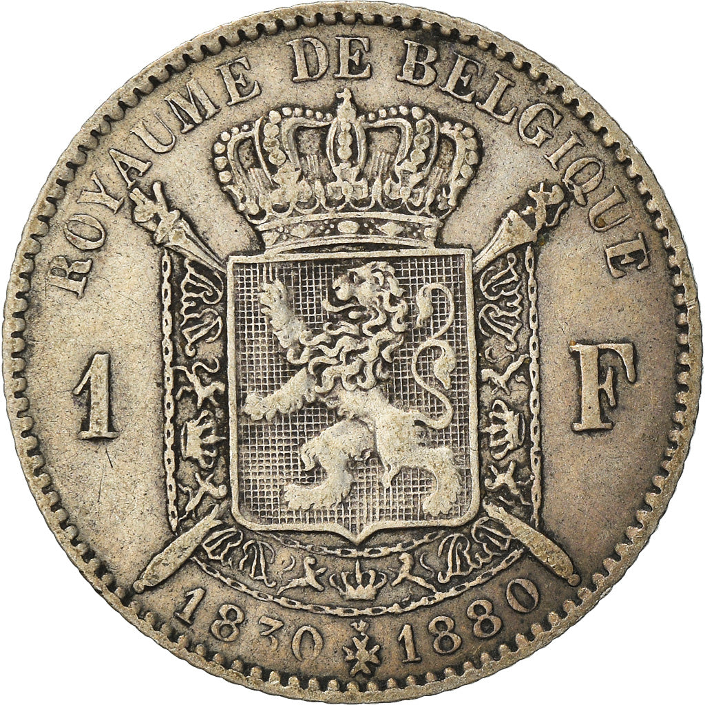 Moneta, Belgio, Leopold II, Franc, 1880, BB, Argento, KM:38