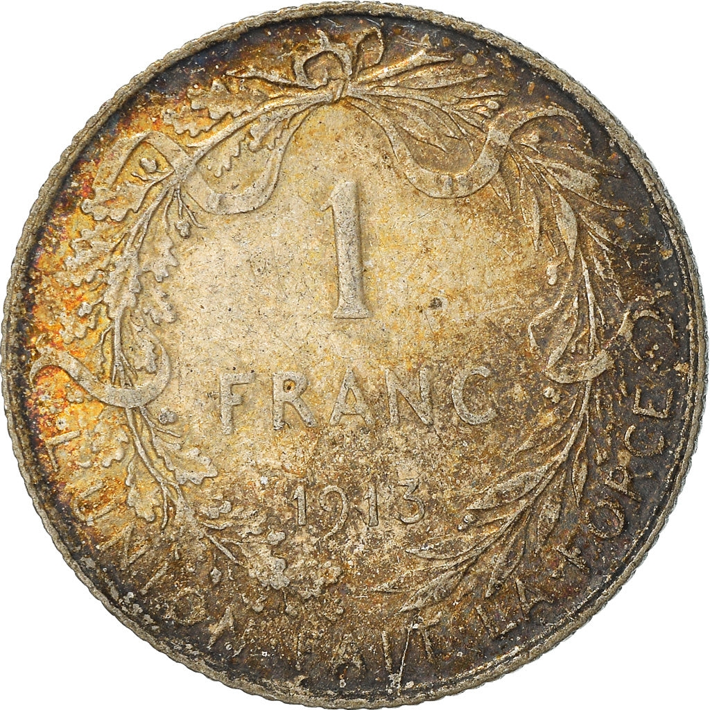 Moeda, Bélgica, Franc, 1913, VF(20-25), Prata, KM:72