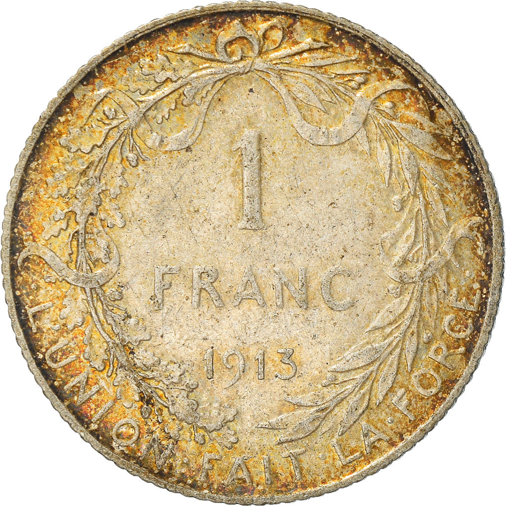 Moeda, Bélgica, Franc, 1913, VF(30-35), Prata, KM:72