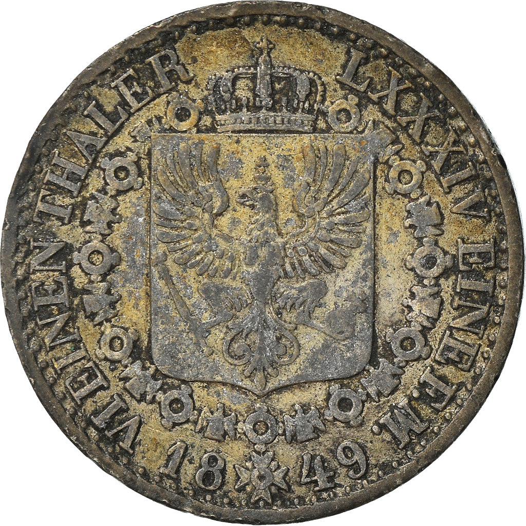 Monnaie, Etats allemands, PRUSSIA, Friedrich Wilhelm IV, 1/6 Thaler, 1849