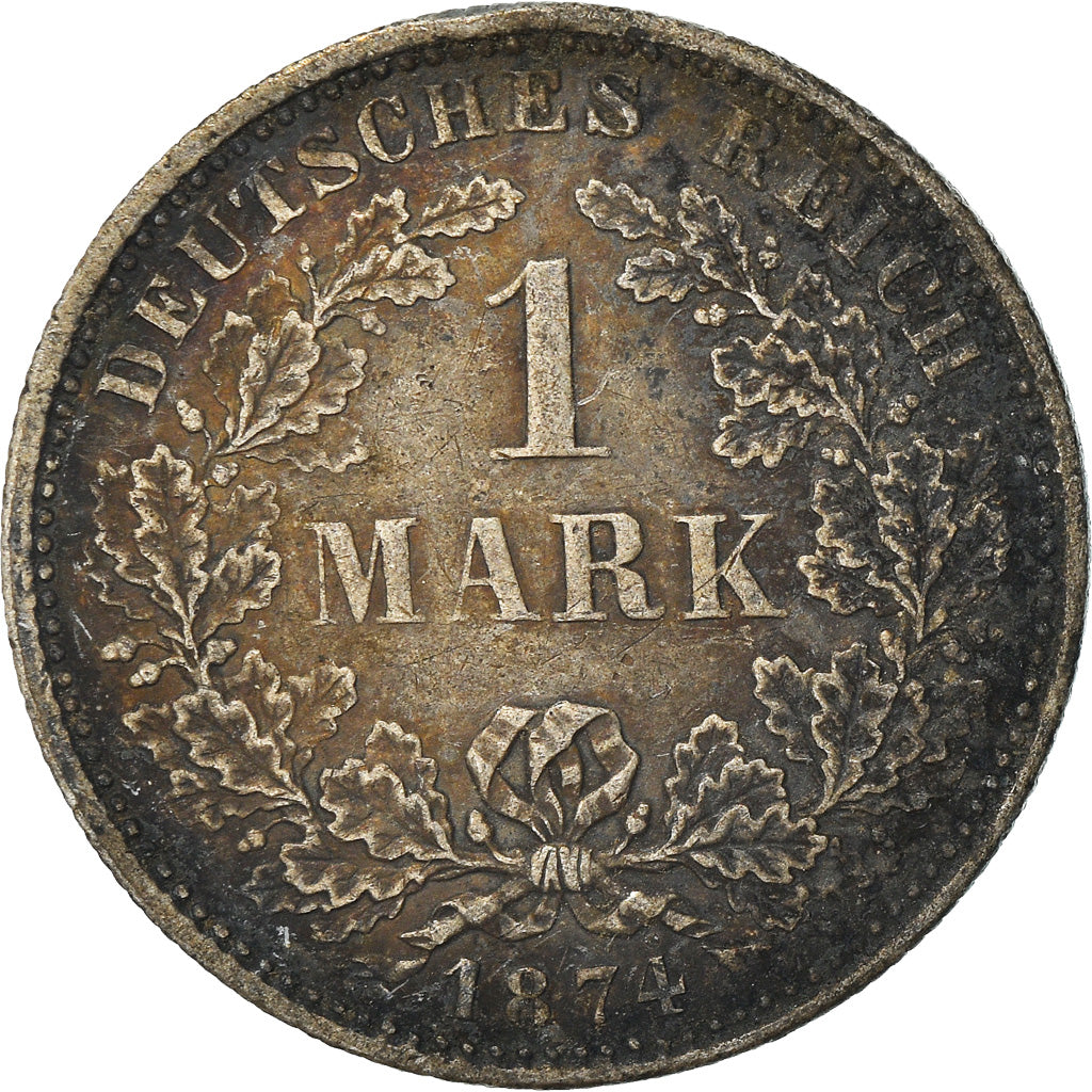 Coin, GERMANY - EMPIRE, Wilhelm I, Mark, 1874, Stuttgart, VF(30-35), Silver