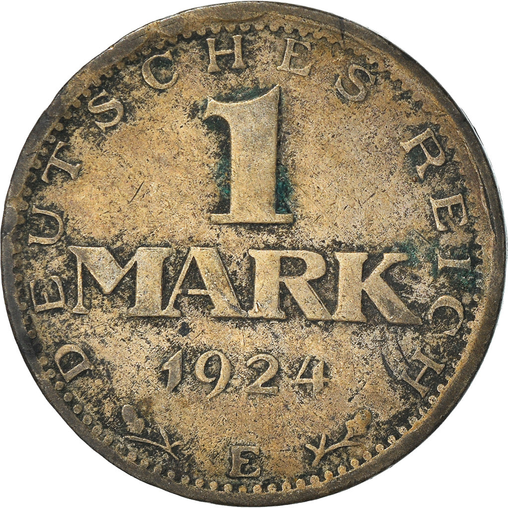 Moneta, GERMANIA, REPUBBLICA DI WEIMAR, Mark, 1924, Muldenhütten, MB, Argento