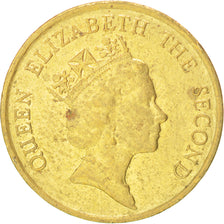 Moneta, Hong Kong, Elizabeth II, 10 Cents, 1987, BB+, Nichel-ottone, KM:55