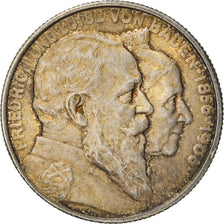 Moneta, Stati tedeschi, BADEN, Friedrich I, 2 Mark, 1906, SPL-, Argento, KM:276