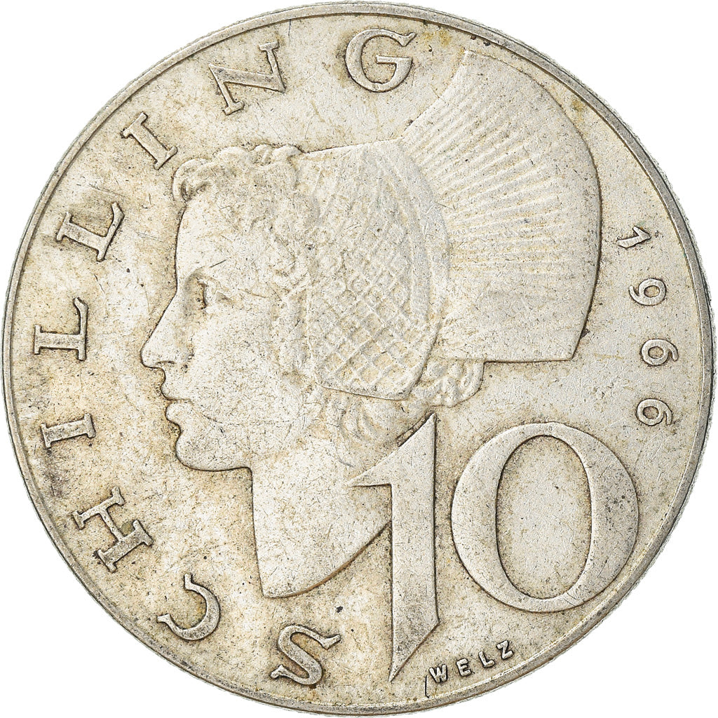 Moneda, Austria, 10 Schilling, 1966, MBC, Plata, KM:2882