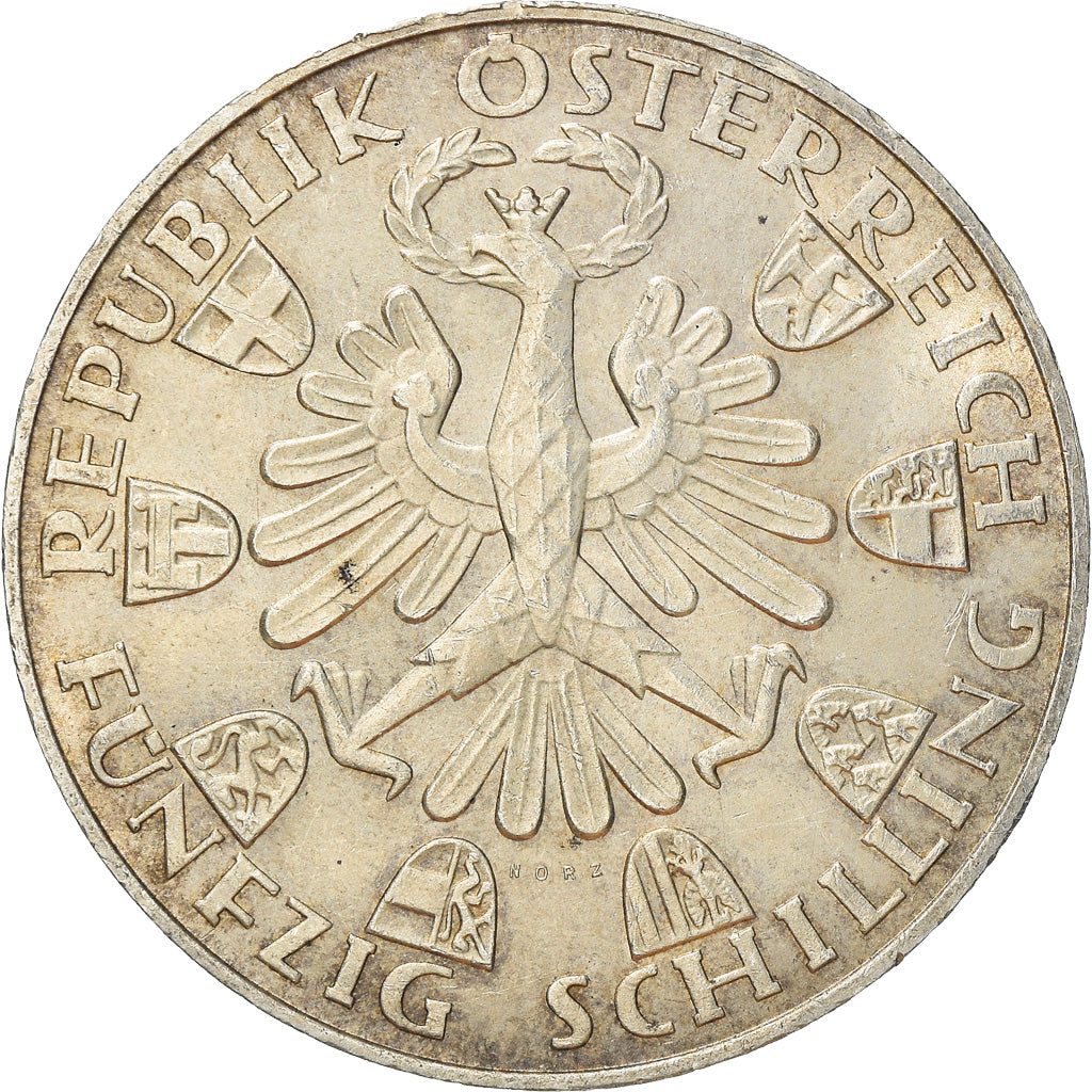 Coin, Austria, 50 Schilling, 1959, AU(50-53), Silver, KM:2888