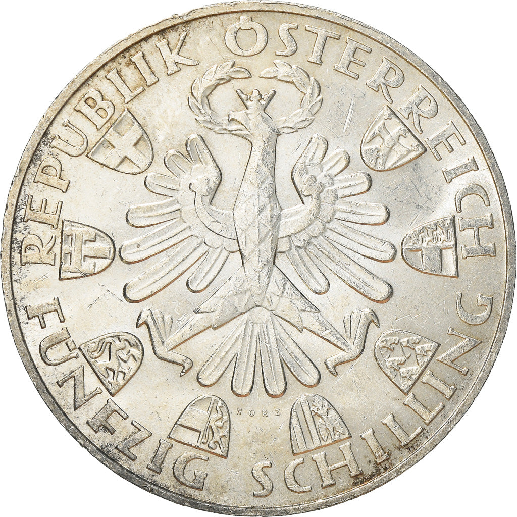 Münze, Österreich, 50 Schilling, 1959, VZ+, Silber, KM:2888