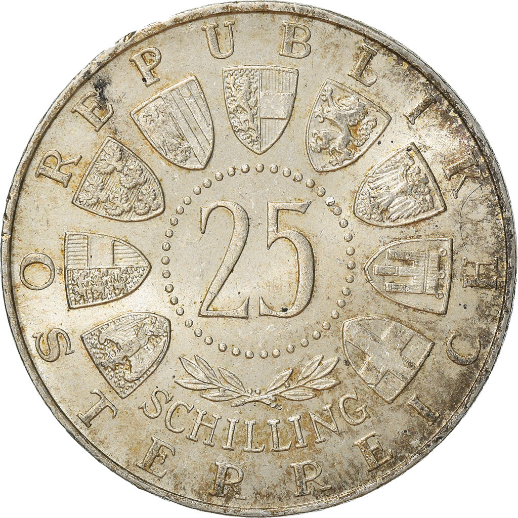 Münze, Österreich, 25 Schilling, 1956, SS+, Silber, KM:2881