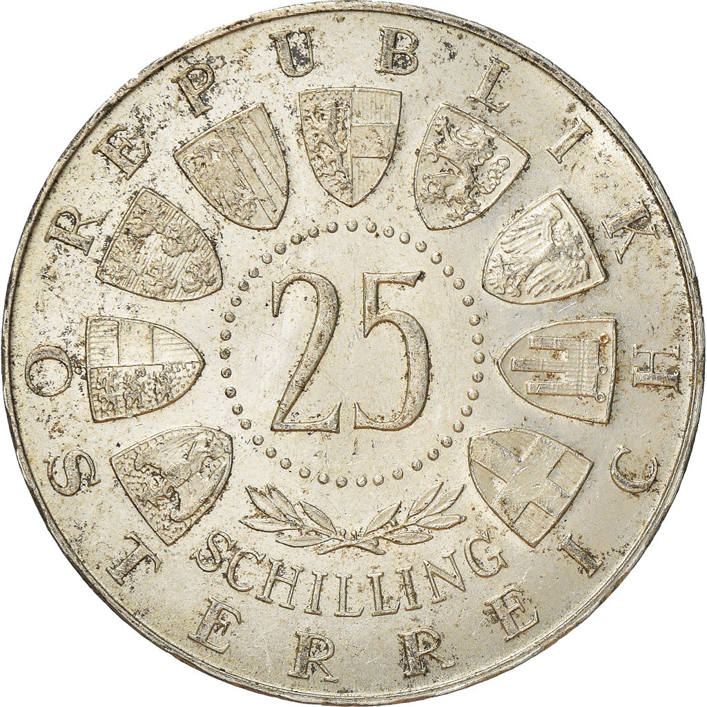 Moneta, Austria, 25 Schilling, 1957, BB+, Argento, KM:2883