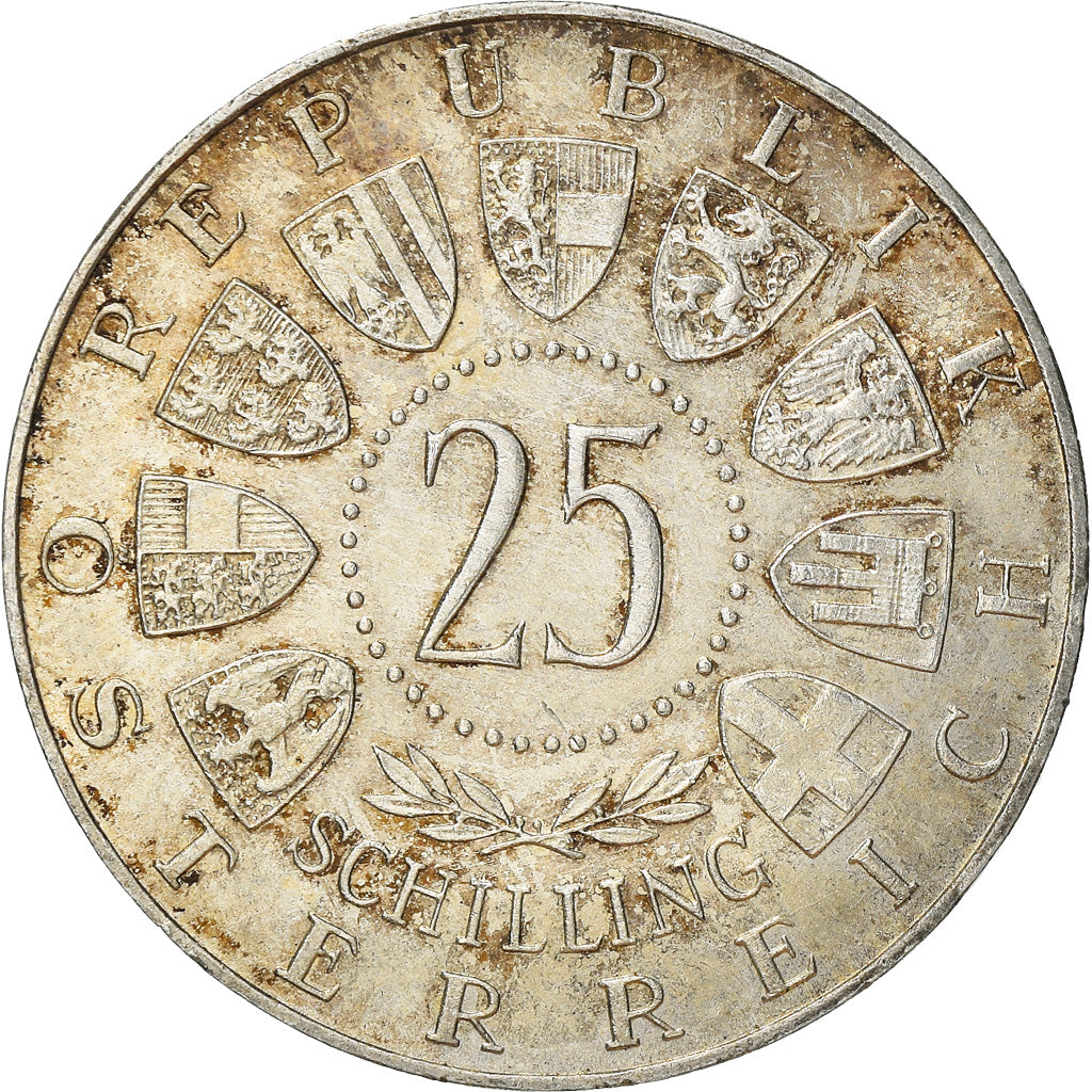 Münze, Österreich, 25 Schilling, 1961, SS+, Silber, KM:2891