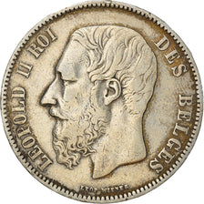 Moneta, Belgio, Leopold II, 5 Francs, 5 Frank, 1871, BB, Argento, KM:24