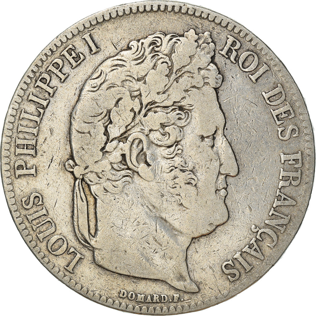 Munten, Frankrijk, Louis-Philippe, 5 Francs, 1839, Rouen, FR+, Zilver, KM:749.2