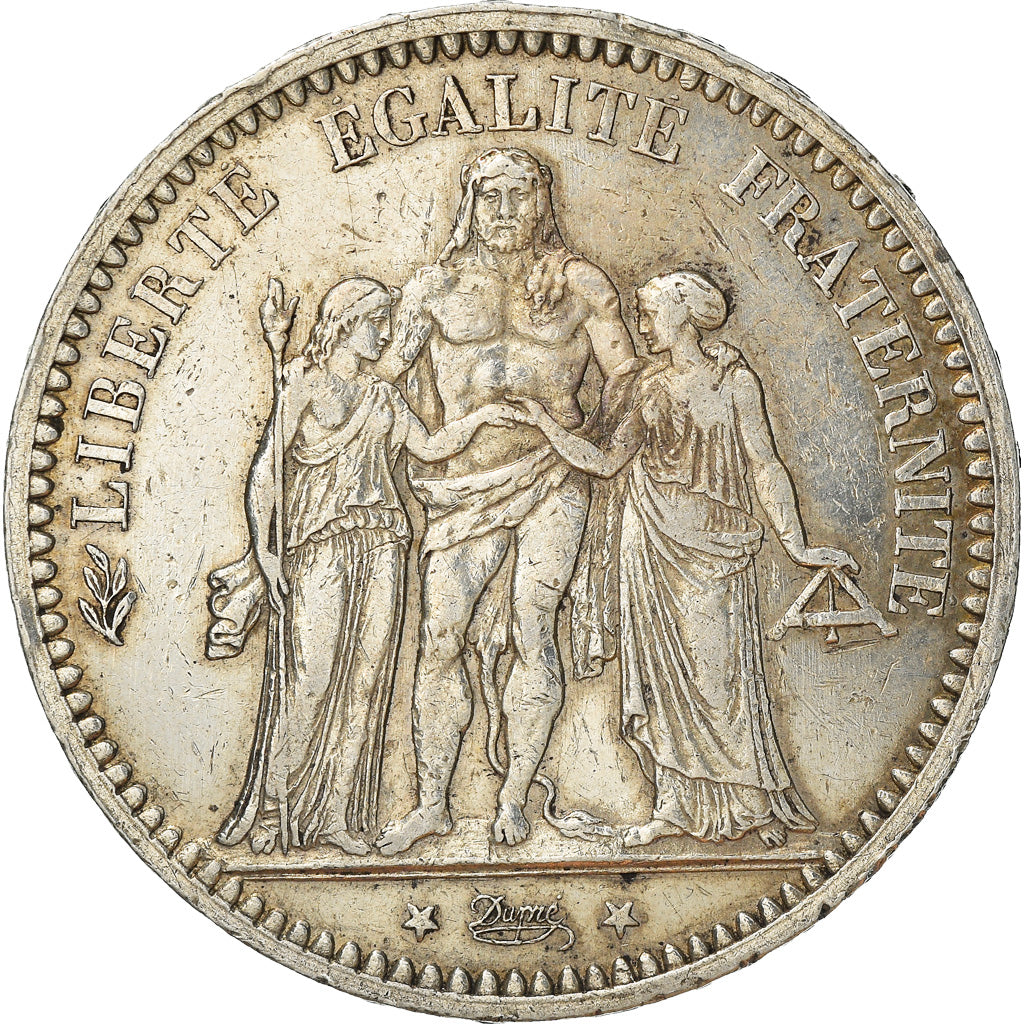 Moneta, Francia, Hercule, 5 Francs, 1873, Paris, MB+, Argento, KM:820.1